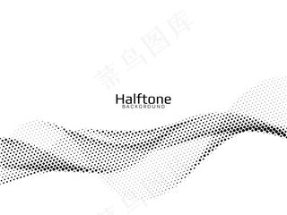 波浪式半色调设计背景向量