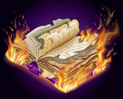 燃烧的魔法书。