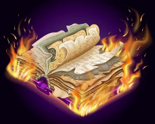 燃烧的魔法书。