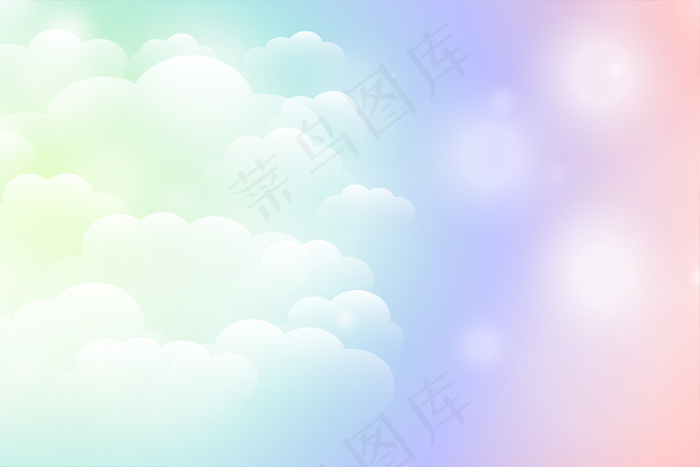 梦幻般的闪亮云彩背景，色彩鲜艳