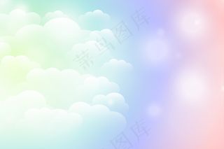 梦幻般的闪亮云彩背景，色彩鲜艳
