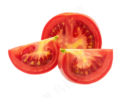 红色切开西红柿