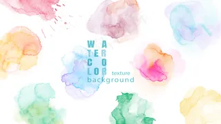 一套彩色抽象水彩染色背景