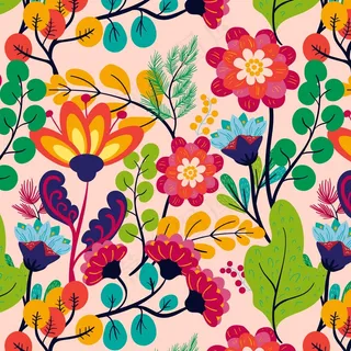 五彩缤纷的奇花异草图案