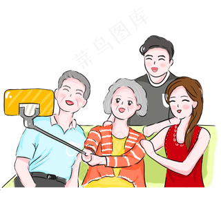 重阳节团聚留影PNG素材