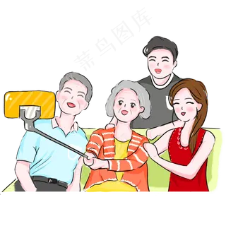 重阳节团聚留影PNG素材