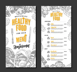 健康餐厅菜单模板