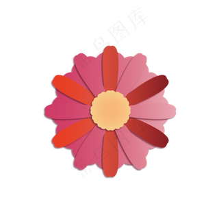 七夕剪纸风花朵