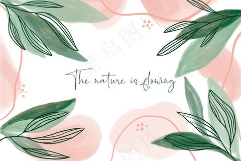 现代水彩叶背景