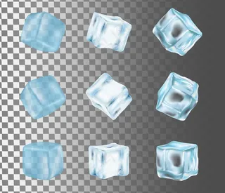 冰立方孤立矢量真实感插图