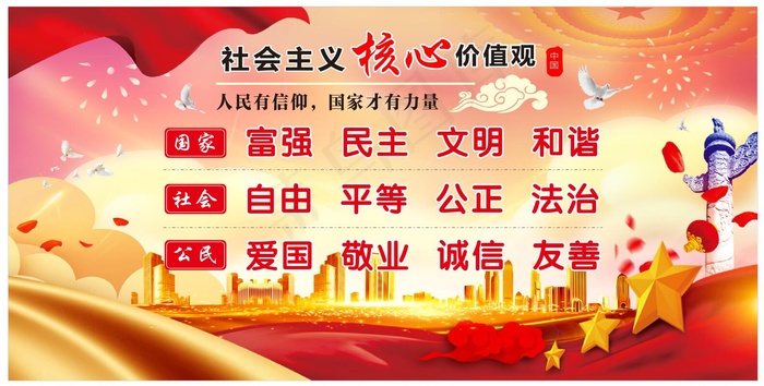 *核心价值观cdr矢量模版下载