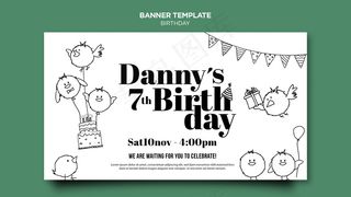 生日卡横幅banner模板