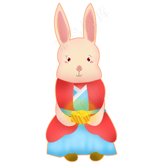 中秋手绘月兔元素免费下载