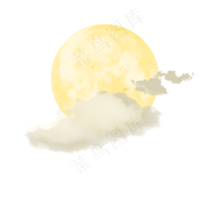 中元节鬼节明亮空中圆月云彩png(2000X2000(DPI:300))psd模版下载