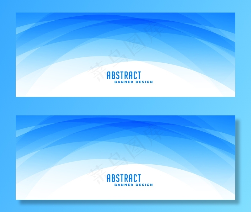 抽象蓝色曲线横幅banner