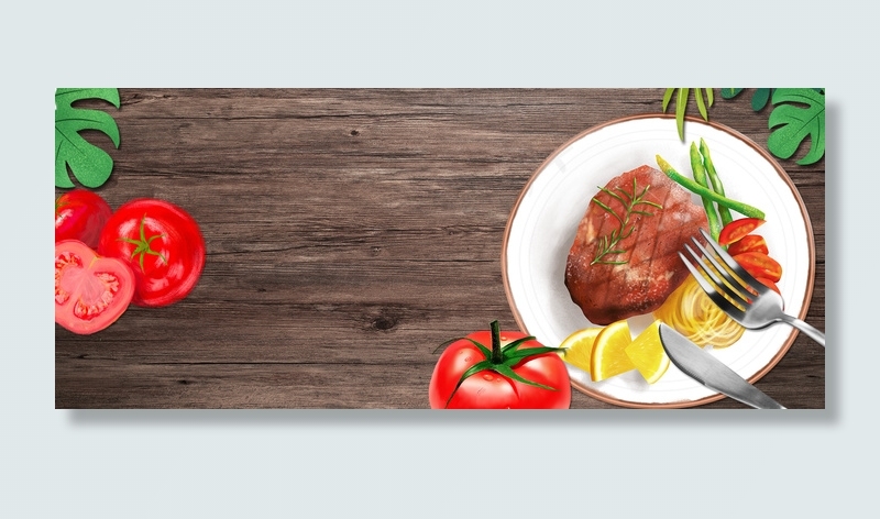 新鲜食物简约暗色banner(1920*800px 	       )psd模版下载