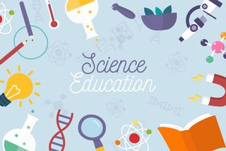 手绘科学教育背景