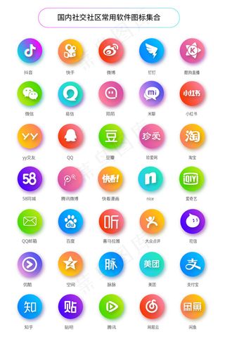 常用中文社交图标汇总