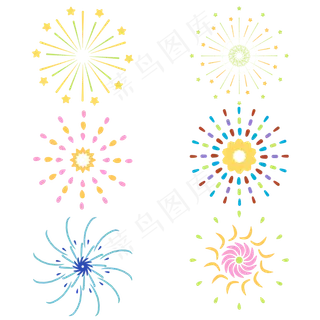 扁平堆成撞色烟花