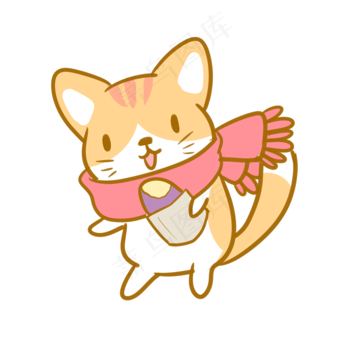 拿着烤红薯的橘猫