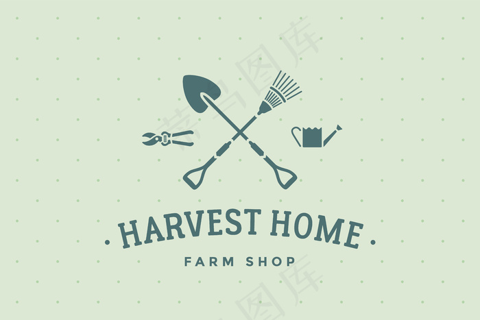 农场商店harvest home标签eps,ai矢量模版下载