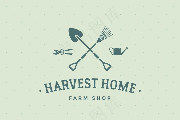 农场商店harvest home标签eps,ai矢量模版下载