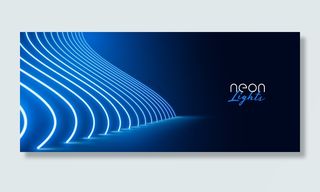 蓝色霓虹灯效果地板通道