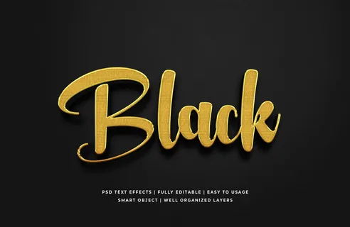 黑金3d文字风格效果