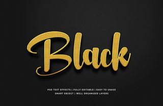 黑金3d文字风格效果