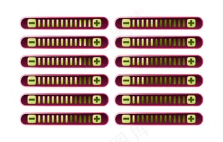 一套有趣的粉红色游戏界面进度栏面板与增加和减少按钮