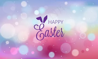 复活节快乐抽象横幅banner与模糊背景和博克风格的形状