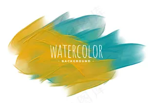 抽象黄蓝水彩纹理背景