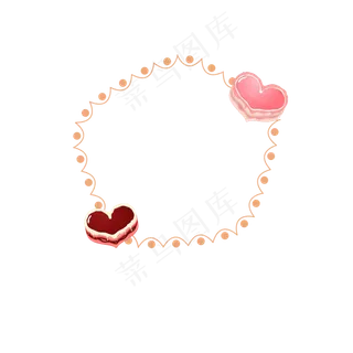 七夕心形蛋糕边框