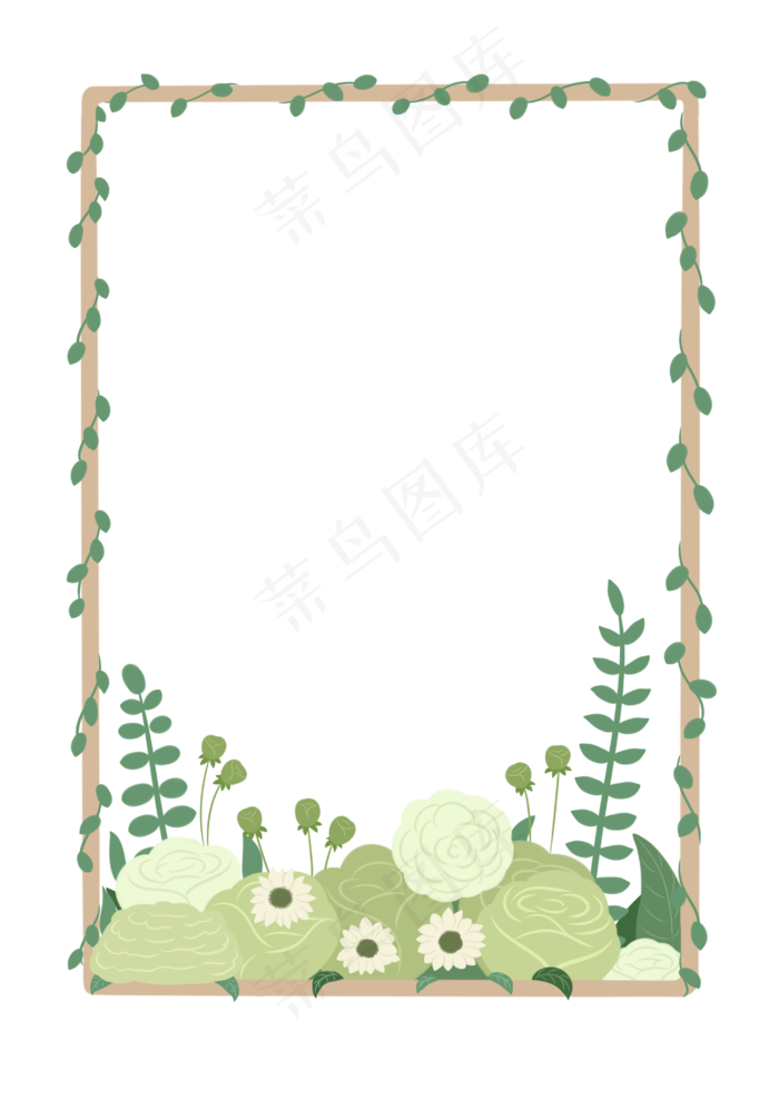 教师节绿植边框(2894X4093(DPI:350))psd模版下载