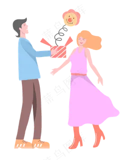 惊喜礼物约会情侣