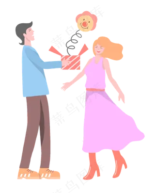 惊喜礼物约会情侣