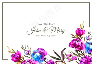 鲜花婚礼请柬模板