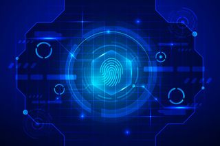 蓝色霓虹灯指纹背景