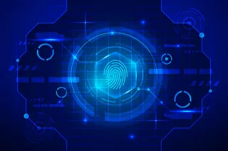 蓝色霓虹灯指纹背景