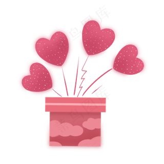 七夕节爱心礼盒装饰素材