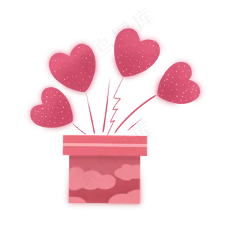 七夕节爱心礼盒装饰素材