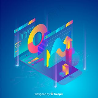 等轴测数据可视化概念背景