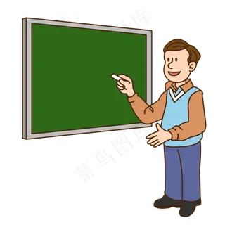 矢量教师节老师讲课卡通人物