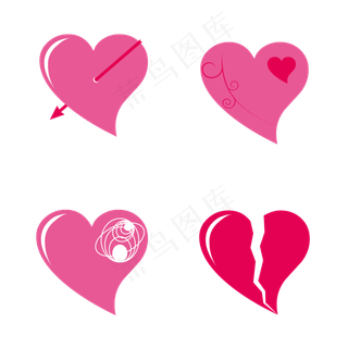 七夕主题爱心png下载