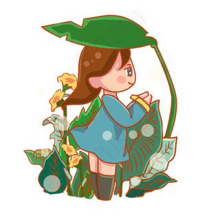 二十四节气白露微笑夸张卡通