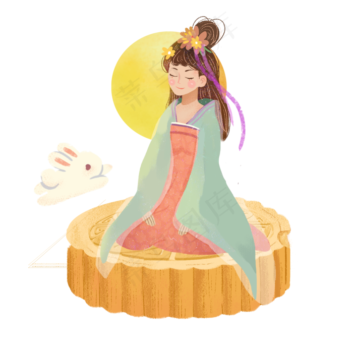 嫦娥中秋月饼png素材(2000X2000(DPI:300))psd模版下载