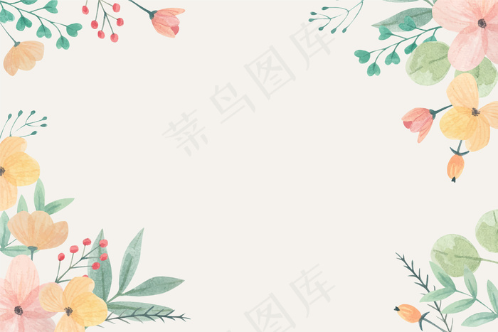 水彩花背景柔和的颜色eps,ai矢量模版下载