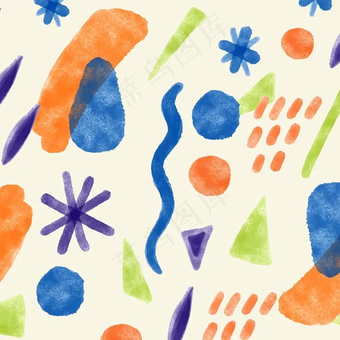 抽象水彩图案eps,ai矢量模版下载