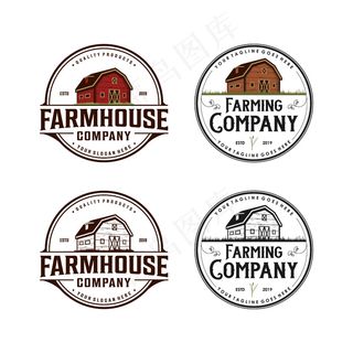 农家乐，农业复古标志设计