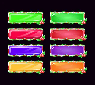 一套不同颜色的gui圣诞按钮